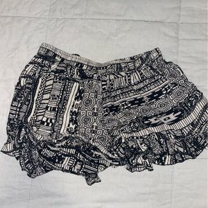 Comfy shorts with ruffles at bottom
